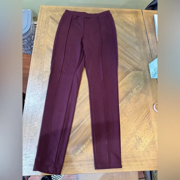 SHEIN Deep Burgundy Skinny Work Pants - Picture 3 of 10
